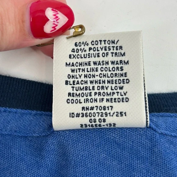 NWT Vtg Y2K PINK Victoria’s Secret Mountain Makeout Lover’s Peak Blue Ringer Tee - Picture 9 of 9